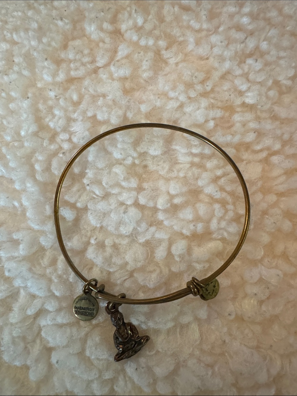 Alex and Ani Gold-Tone Buddha Charm Adjustable Bangle